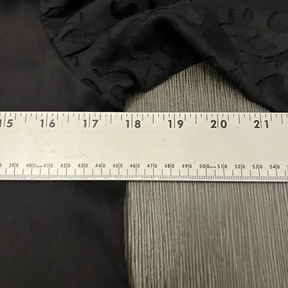 Calligraphie‎ Black Tie Front Tunic Balloon Burnout Velvet Sheer Sleeve Size XS - Picture 9 of 12